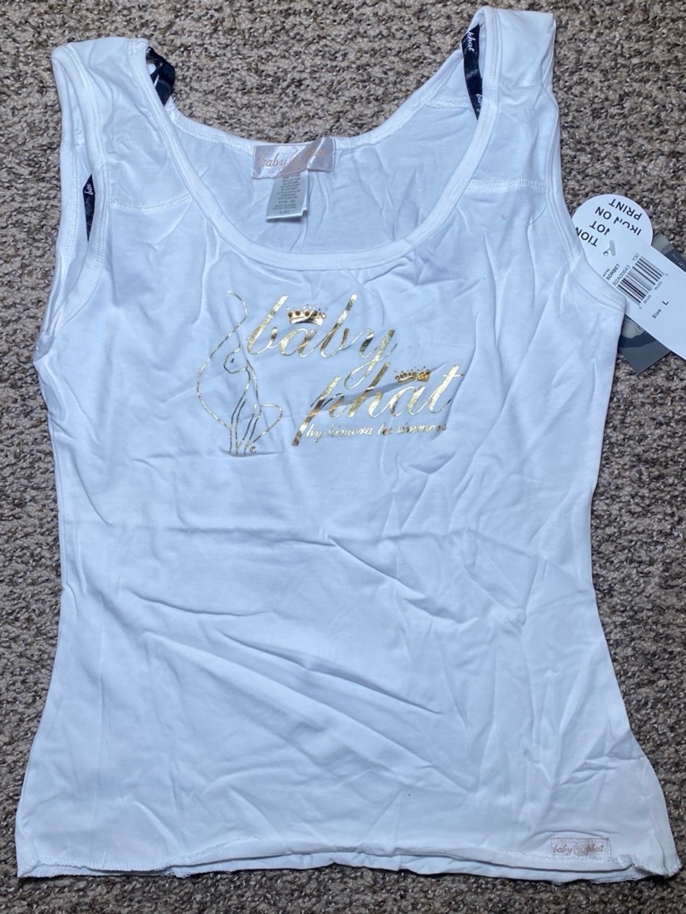 Baby Phat White Tank with Gold Logo